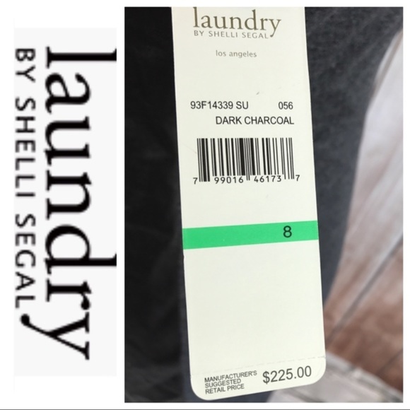 💕SALE NWT Laundry Shelli Segal Charcoal Faux Dres - Picture 5 of 8